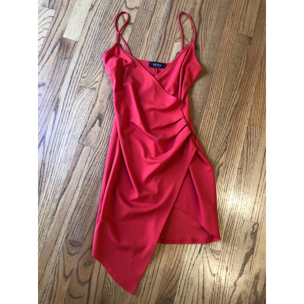 AKIRA | Tomato Red Wrap Dress Size: M